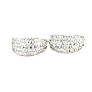 Sparkling 925 Silver Layer of CZ’s Hoops Earrings